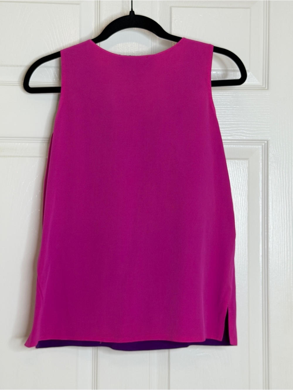 August Silk Petite Reversible 100% Silk Sleeveless Shell Top Purple Pink - Picture 5 of 6